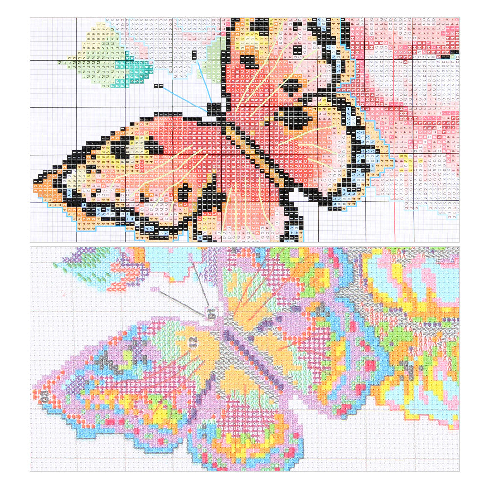 Ginkgo Leaf Stamped Cross Stitch Kits 11CT Printed Embroidery DIY Handmade Craft