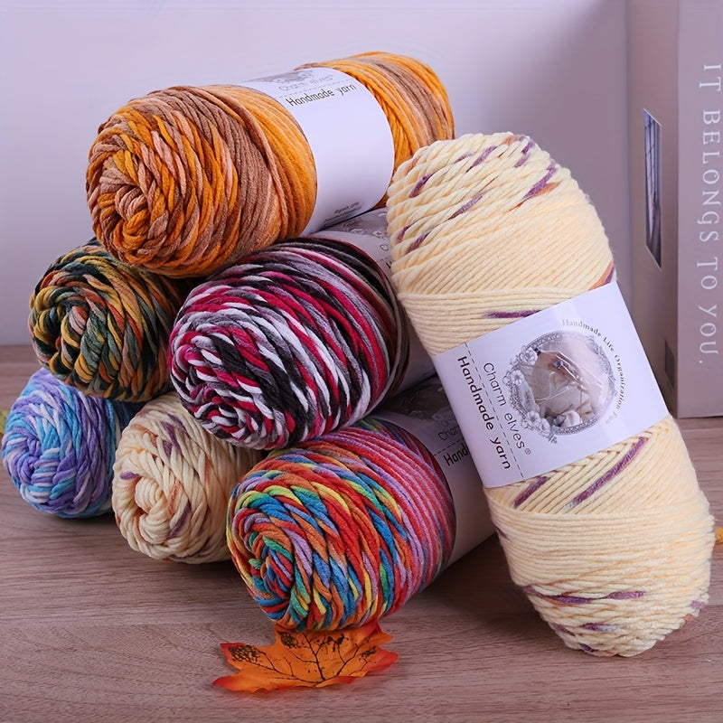 JIUWEIDIAOWANG 3pcs Rainbow Gradient Yarn, Medium Thickness - Perfect for Knitting Sweaters, Scarves, Hats & Crafts, 360g Each