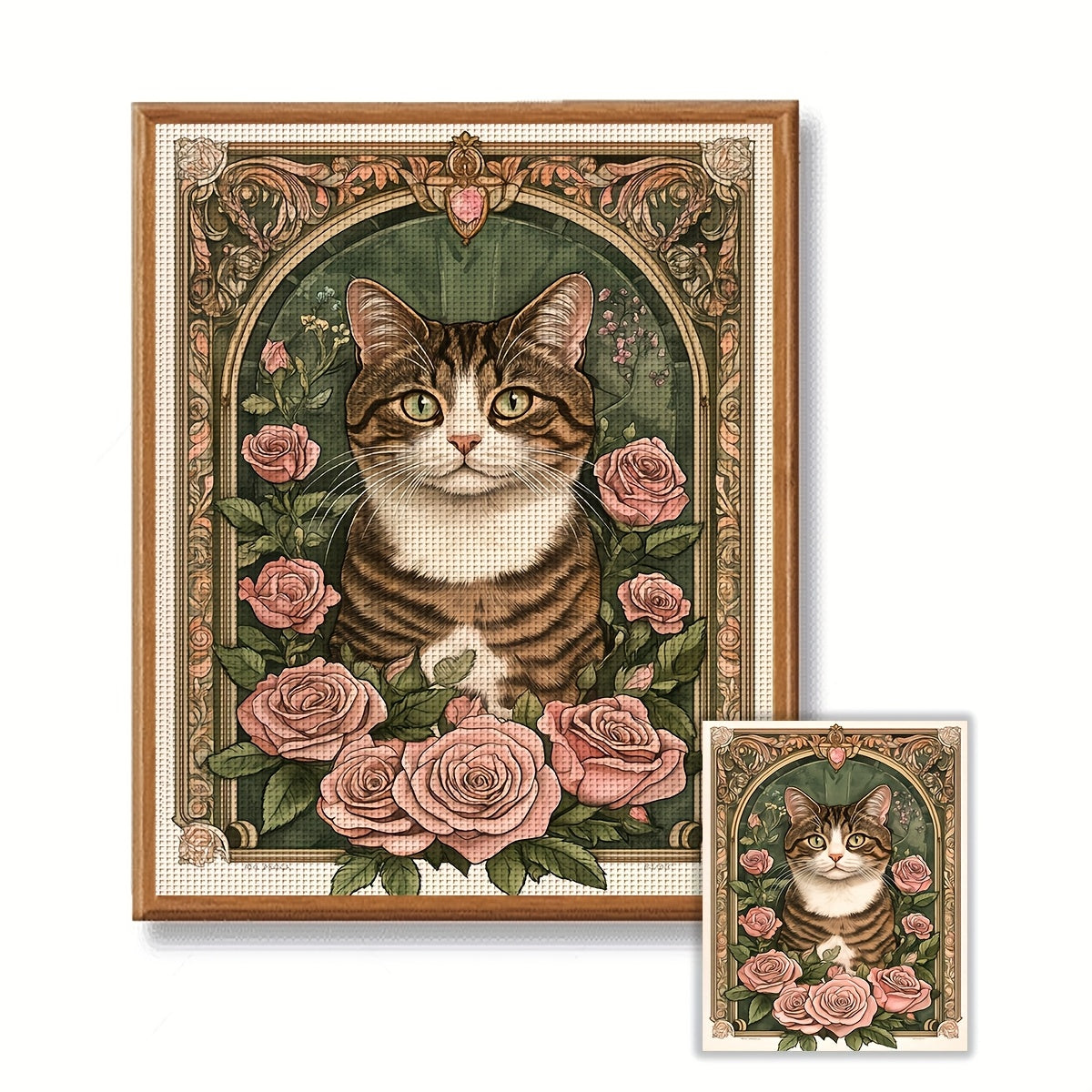 ZUOANLF 1set 40x50cm/15.7x19.7Inch DIY Cross Stitch Kit Frameless, stamped cross stitch kits, Embroidery Set for Home Decor, Includes Patterned Fabric & Threads, Perfect for Living Room Entrance or Bedroom Decoration and a Be