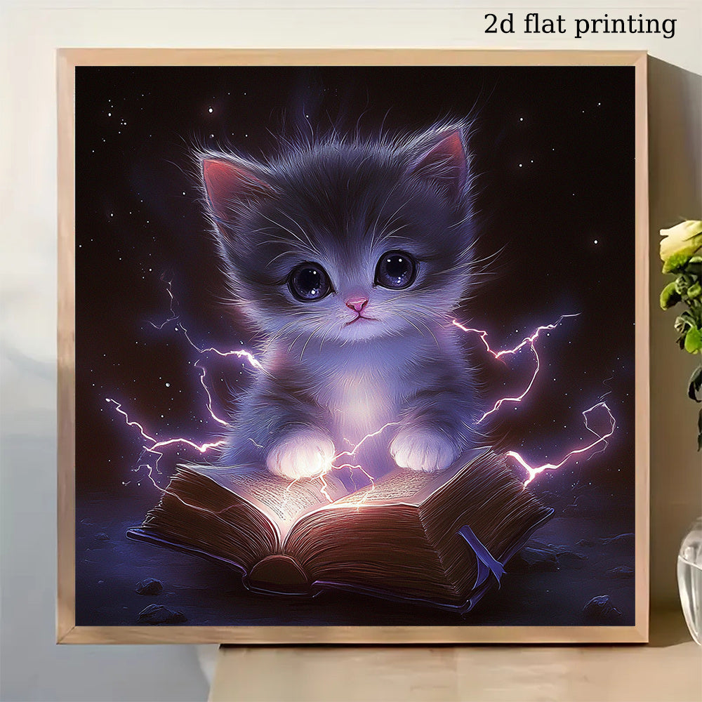 1pc Cat Diamond painting, handmade art for office home decoration, Christmas, holiday gifts, New Year gifts, Artistic Cat Cross Stitch, Cat Painting, White Cat Canvas, Printed Cross Stitch Diy Kit Cute Cat, Cat Cross Stitch P