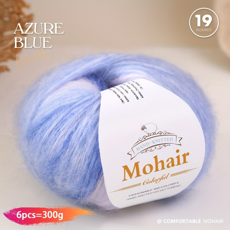 1 large bag = 6 skeins of yarn, rainbow gradient colors available. Suitable for DIY crafting materials such as knitting tops, pants, scarves, gloves, and other handmade items. Composition: 90% polyester, 10% wool