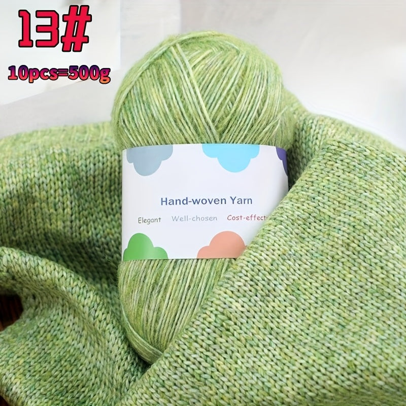 1 Large Bag of 1.1 LB Affordable Colorful Bamboo Fiber Yarn for Handmade Materials, Knitted Fashion Sweaters, Scarves, Hats, Shawls, Jackets, Hollowed-Out Jackets, Clothing Accessories Yarn Balls, Bamboo Fiber 85% 1 Bag = 10p