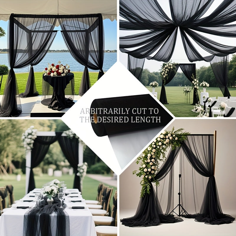 1 Roll, 164ft of Vibrant Polyester Tulle Fabric | 100% Polyester Transparent Material for Wedding, Party, Halloween, Christmas Decorations, Chair Bows, and Table Runways, Hand Wash Only, Handmade Mesh Fabric, DIY, Fabric For