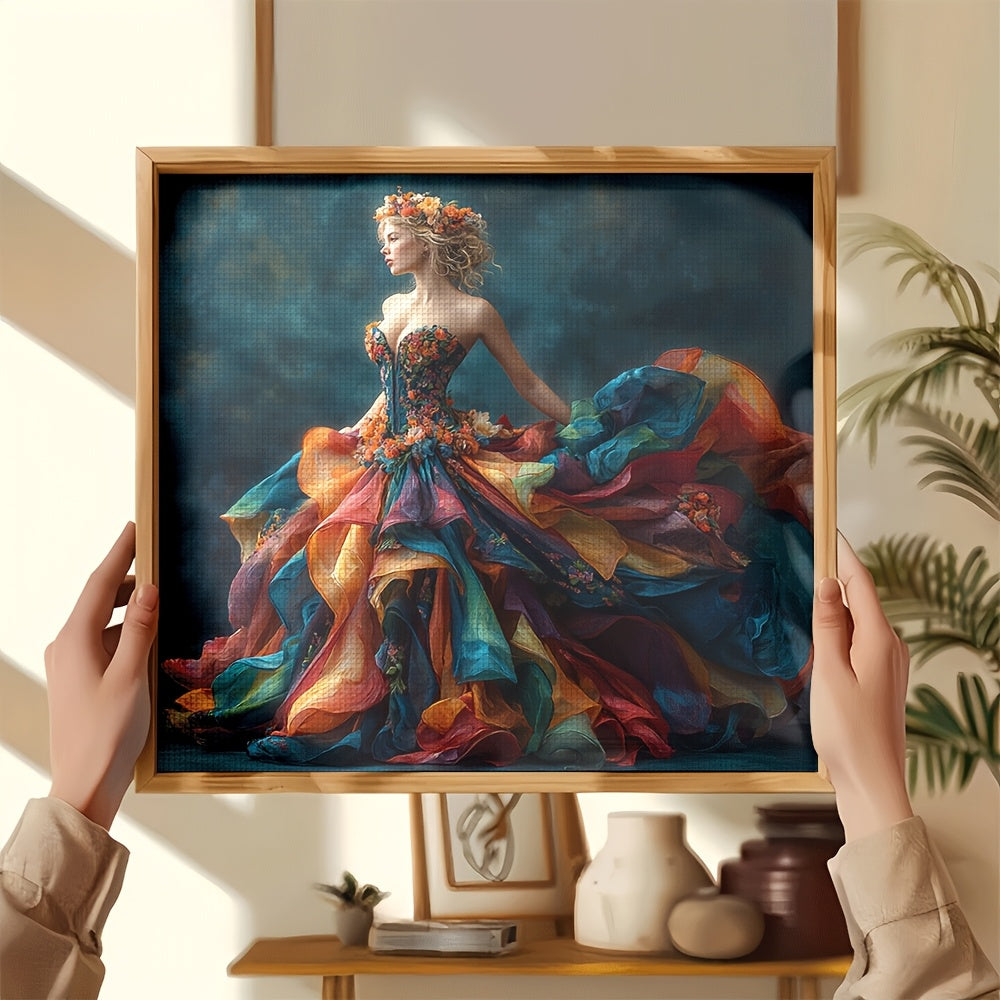 DIY Cross Stitch Kit - Vibrant Floral Embroidery Set for Living Room & Bedroom Decor, 11CT Nylon Fabric Art, Frameless Wall Hanging, All-Season Home Decoration, Embroidery Kit|Vibrant Embroidery|Detailed Embroidery, Cross Sti