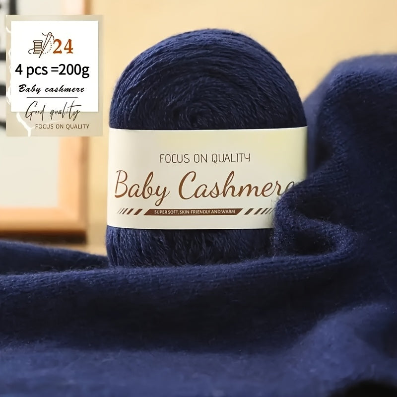 4pcs 200g Luxury Cashmere Yarn | Suitable for Hand Knitting Sweaters, Scarves, and Shawls - Soft, Warm, Multicolored Wool by BAYEXY