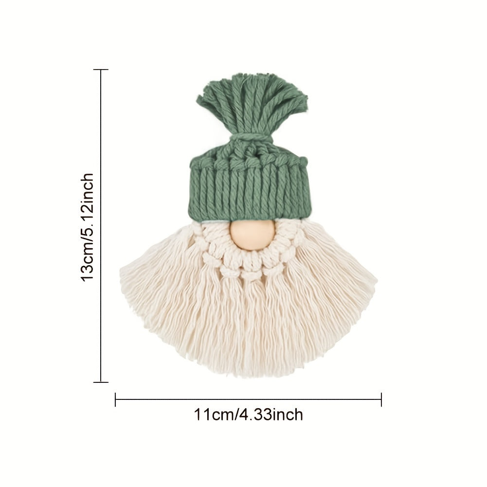 4pcs DIY Macrame Christmas Gnomes Santa Claus Kit DIY Macrame Santa Claus for Christmas Tree Decor Christmas Tree Hanging Gnomes Santa Elf Instructions Included Holiday Decor