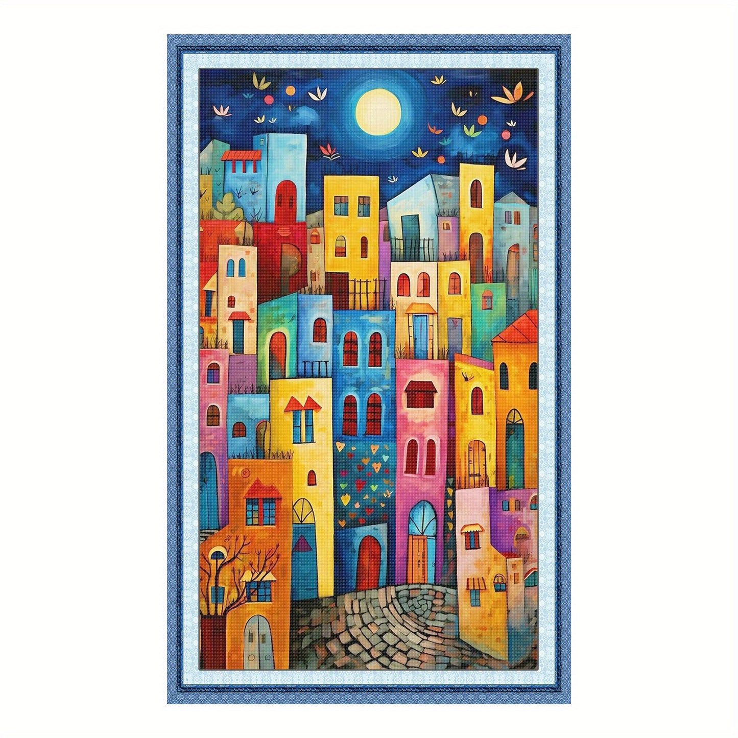 Stamped Cross Stitch Kits for Adults, House Embroidery Kits for Beginners, 11CT Patterns, Counted Embroidery Needlepoint Kits Home Decor, 15.7 x 27.5 inch