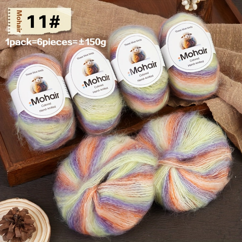 6-Pack, New Alpaca Wool, Colorful Alpaca Wool, Gradient Alpaca Wool, Colored Gradient Yarn, Knitted Sweater, Crochet Shawl, Handmade Knit Bundle