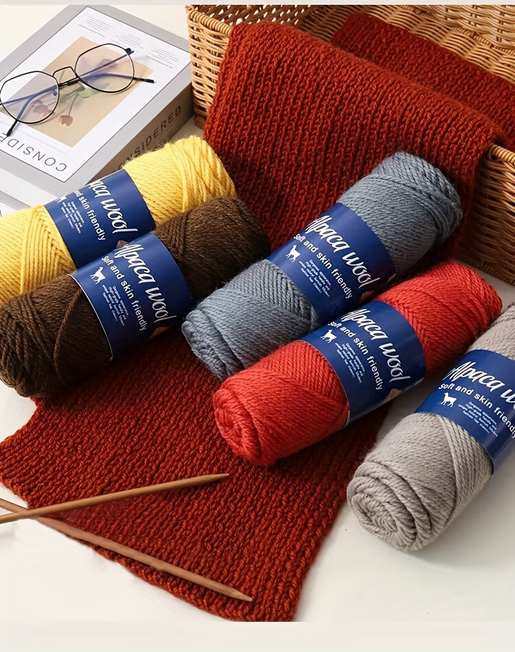 Charm Elves 500g Heavyweight Alpaca Wool yarn - Extra Thick Crafting wire for Knitting, Crocheting, Weaving - Soft, Warm Winter Sweaters, Hats, Scarves, Coat - Ideal for Beginners & Experts - (1.764oz per Skein), Knitting Sup