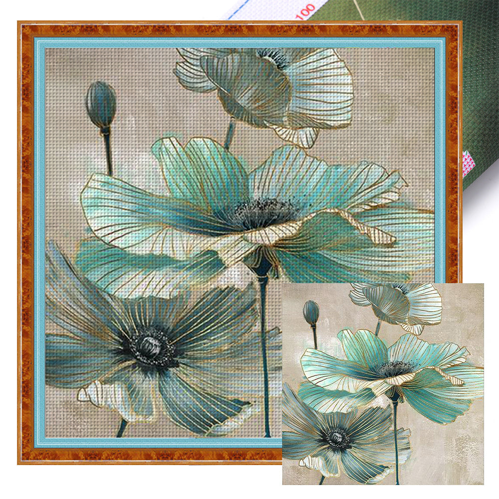 Ginkgo Leaf Stamped Cross Stitch Kits 11CT Printed Embroidery DIY Handmade Craft