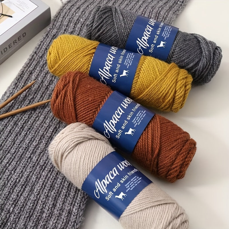 Charm Elves 500g Heavyweight Alpaca Wool yarn - Extra Thick Crafting wire for Knitting, Crocheting, Weaving - Soft, Warm Winter Sweaters, Hats, Scarves, Coat - Ideal for Beginners & Experts - (1.764oz per Skein), Knitting Sup