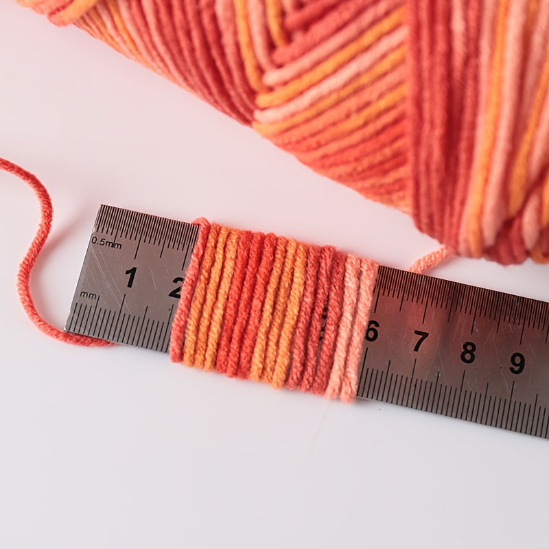 1 Large Bag 600g Soft Ombre Yarn Rainbow Gradient Colorway for Crafting, Casual Hand-Knitting Materials to Make Fashionable Sweaters, Scarves, Hats, Gloves, Storage Baskets