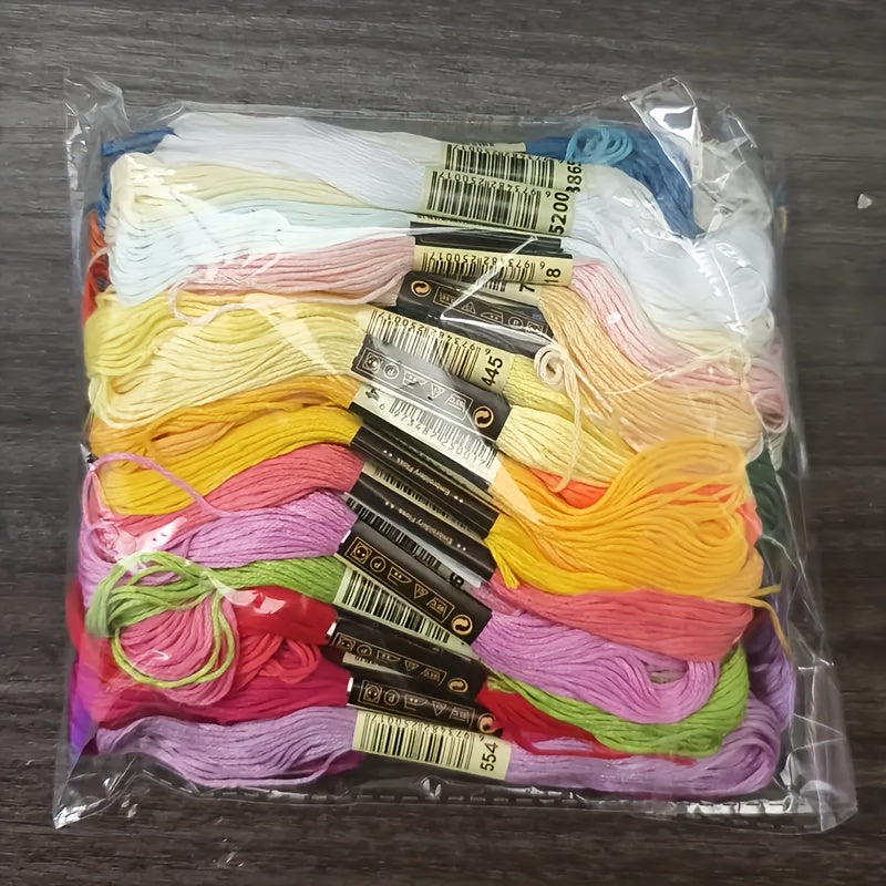 447 color polyester embroidery thread - 50 bundles, bright and colorful mixed, high-quality cross-stitch thread suitable for DIY handicrafts and sewing kits; bright embroidery thread; smooth texture, embroidery supplies